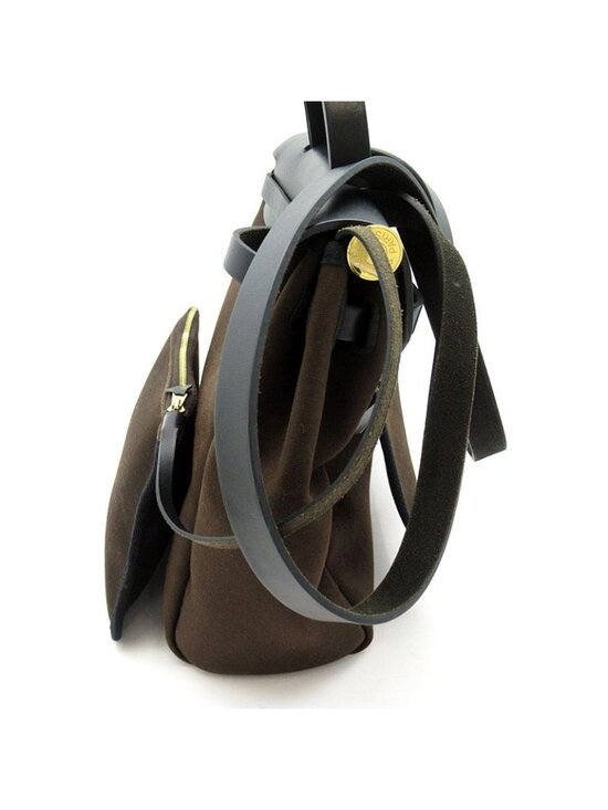 Hermes Herbag Zip PM Toile D\'officier Box Calf Backpack Black Brown main image 7